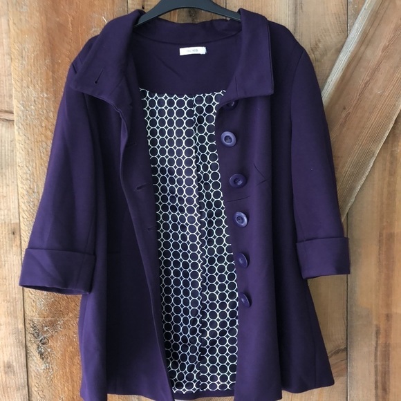 RICKIS purple lined blazer size 16 - Picture 4 of 8